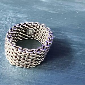 Tiffany & Co sterling silver mesh ring